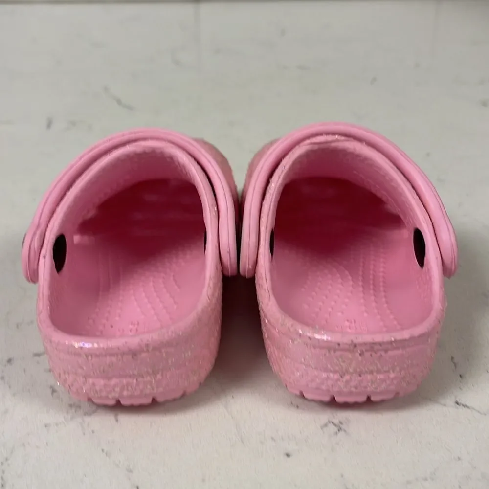Crocs Littles Kids Pink Glitter Clogs - Pink Size 4 Unlined Glitter